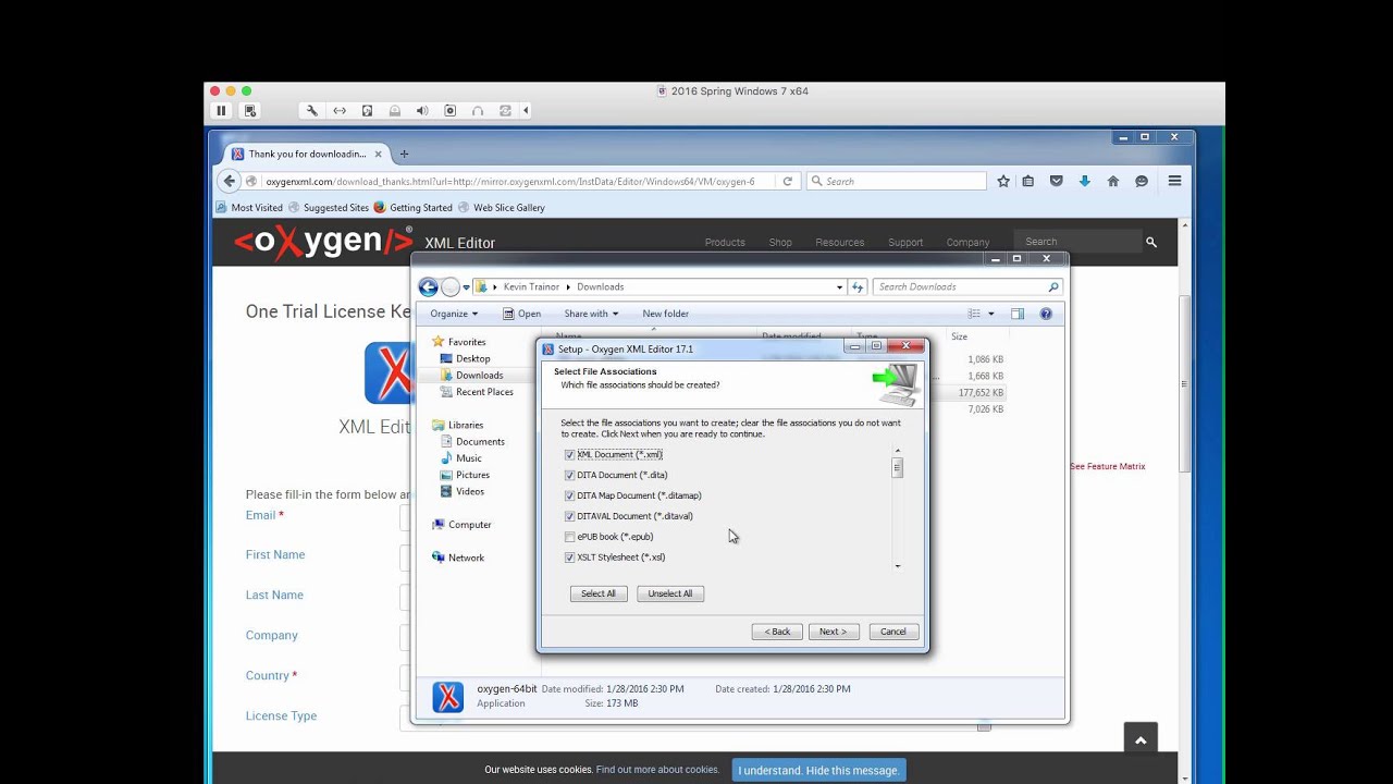 Tutorial:  Install Oxygen XML Editor on Windows 7