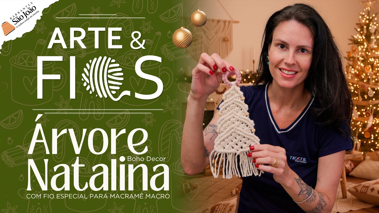 Árvore natalina em Macramê com Fio Macro | Arte & Fios