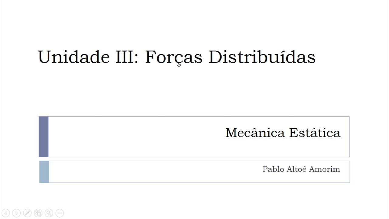 Aula 11 - Unidade III - Forças Distribuídas - Centroide - Mecânica Estática