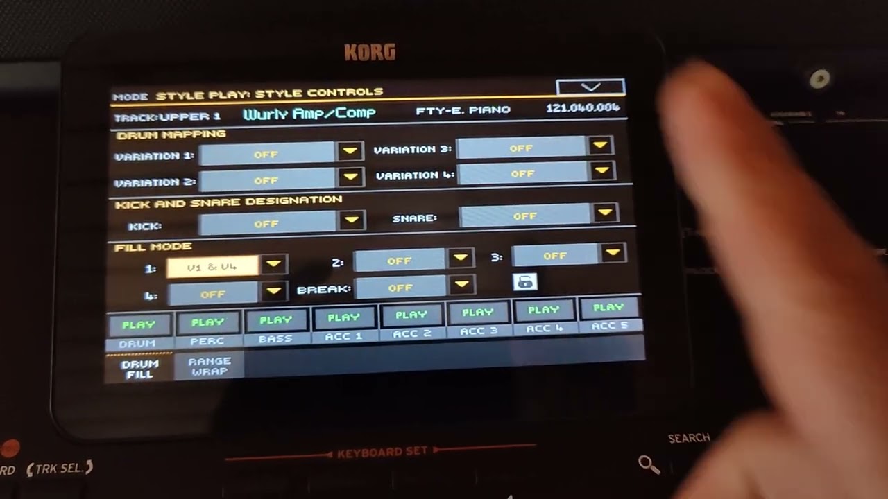 Korg PA Modellerinde Fill (Atak) ile Variation kontrol etmek ve Style Controls sayfası detaylar