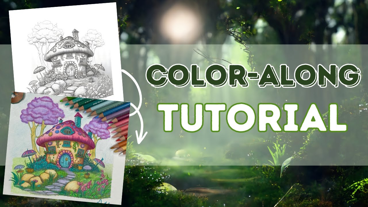 Fantasy Fairy Home Color-Along | Easy Grayscale Coloring Tutorial | Colouring With MJ