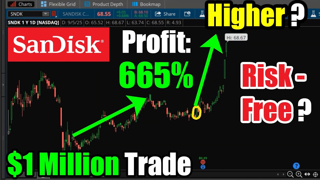 665% Profit + $1 Million Trade on SanDisk (SNDK) Stock: Higher, Risk-Free?