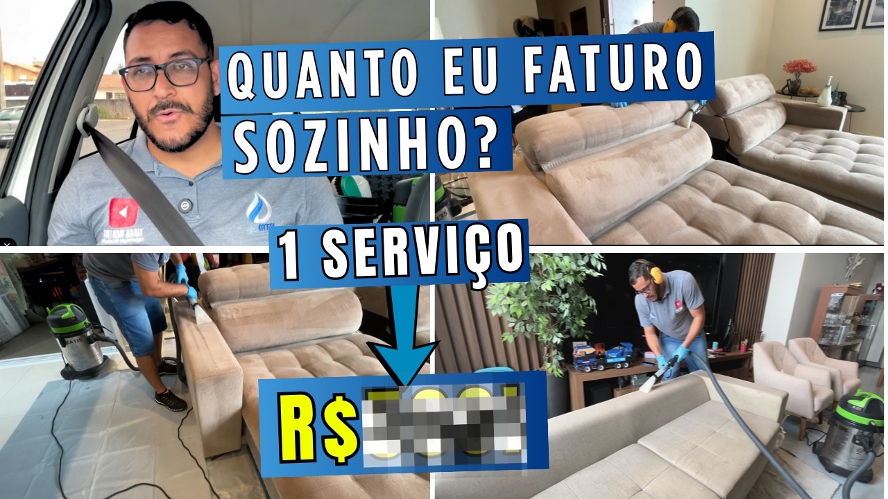 VEJA QUANTO EU FATUREI NESSE SERVIÇO TRABALHANDO SOZINHO COM LIMPEZA DE ESTOFADOS!