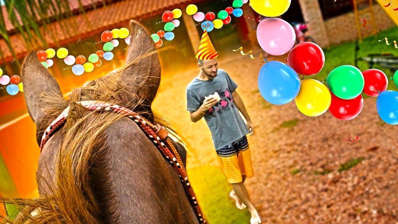 FUI DE CAVALO NA FESTA DE ANIVERSÁRIO DELE