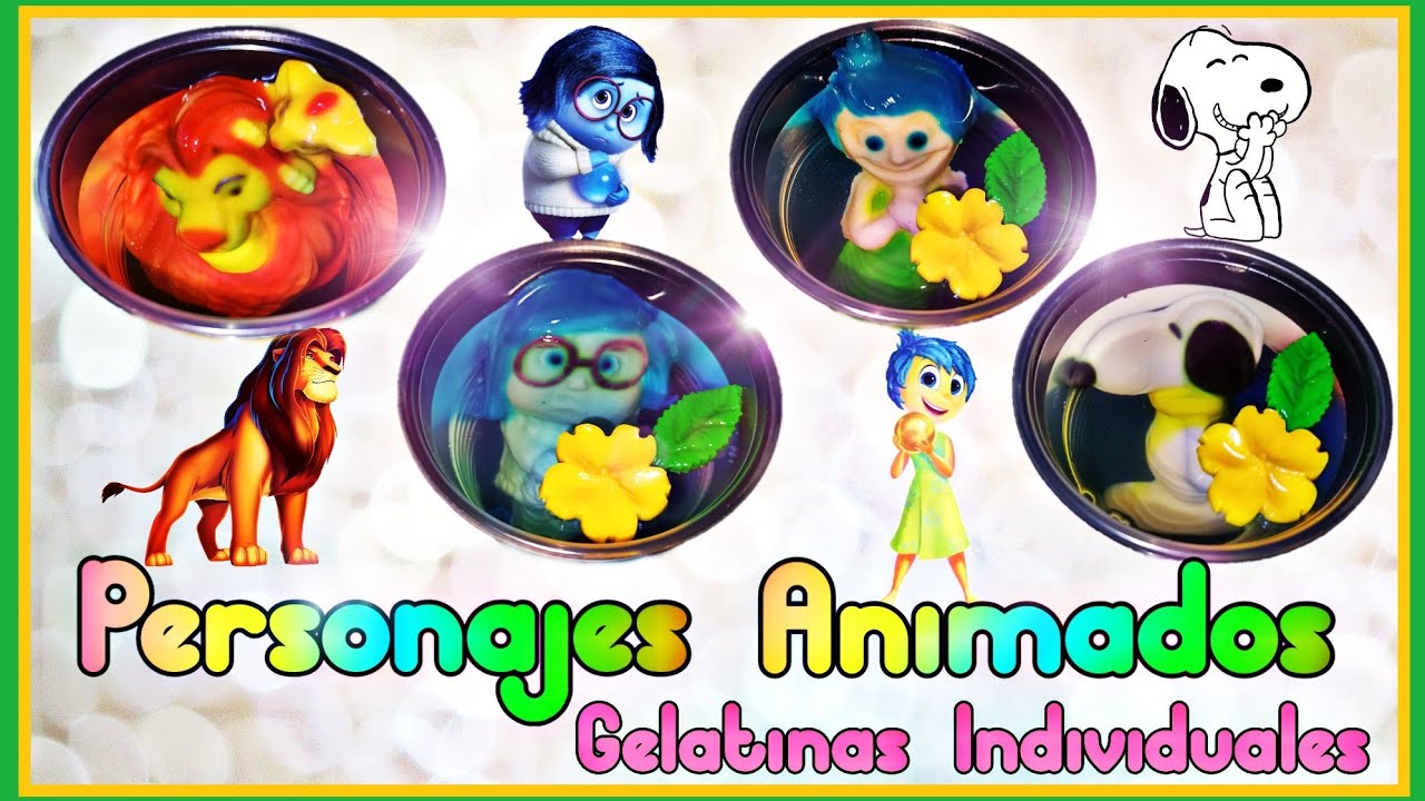 Gelatinas de PERSONAJES ANIMADOS / Gelatinas para niños /El Rey León Alegria Tristeza Y Snoopy