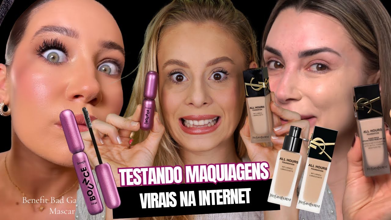 TESTANDO Yves Saint Laurent All Hours A MELHOR BASE MATTE + MASCARA BOUNCE BENEFIT