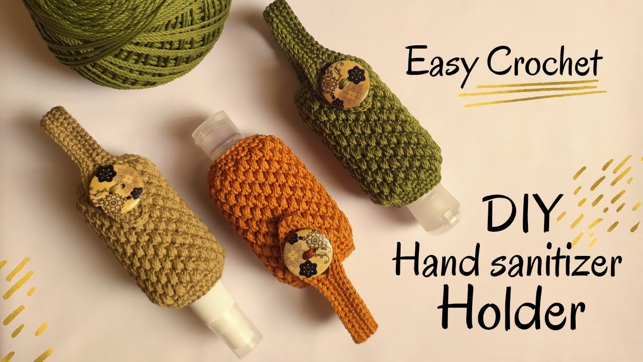 DIY Hand Sanitizer Holder - Crochet Tutorial With Subtitle English and Indonesia