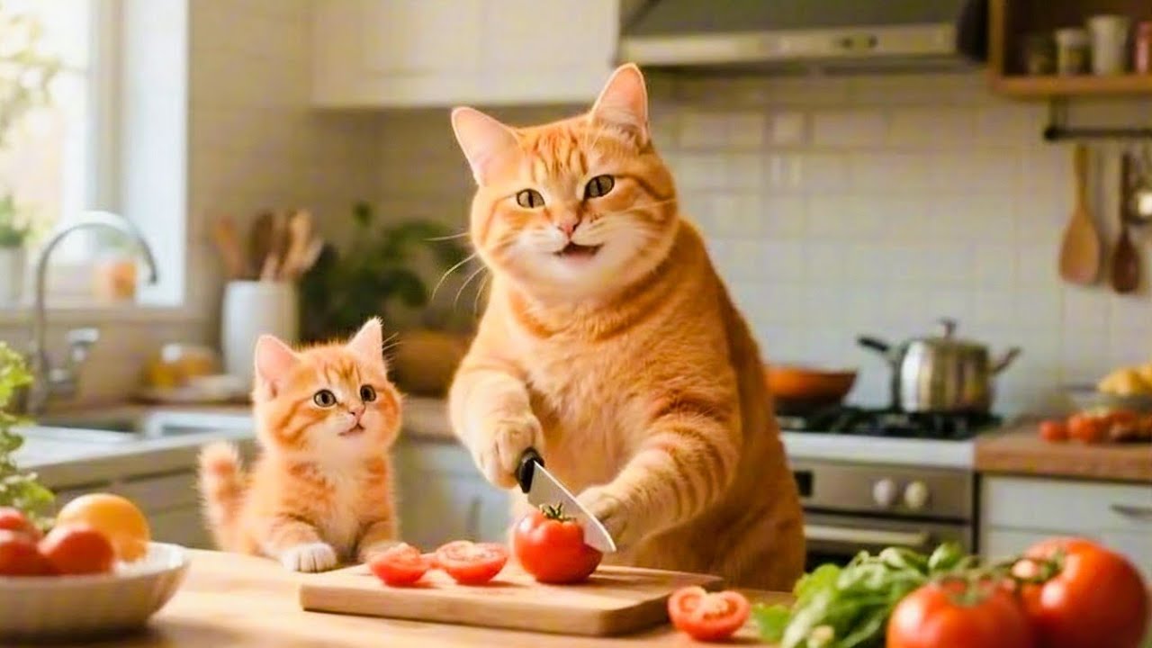 Mama Cat’s Secret Recipe – Kittens Join the Kitchen Fun