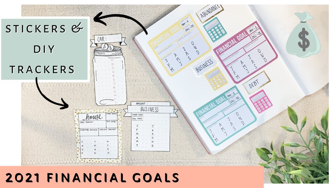 My 2021 Financial Goals Setup | The Ink Bucket Planner 2021 | Stickers and DIY | Sanjana Raj