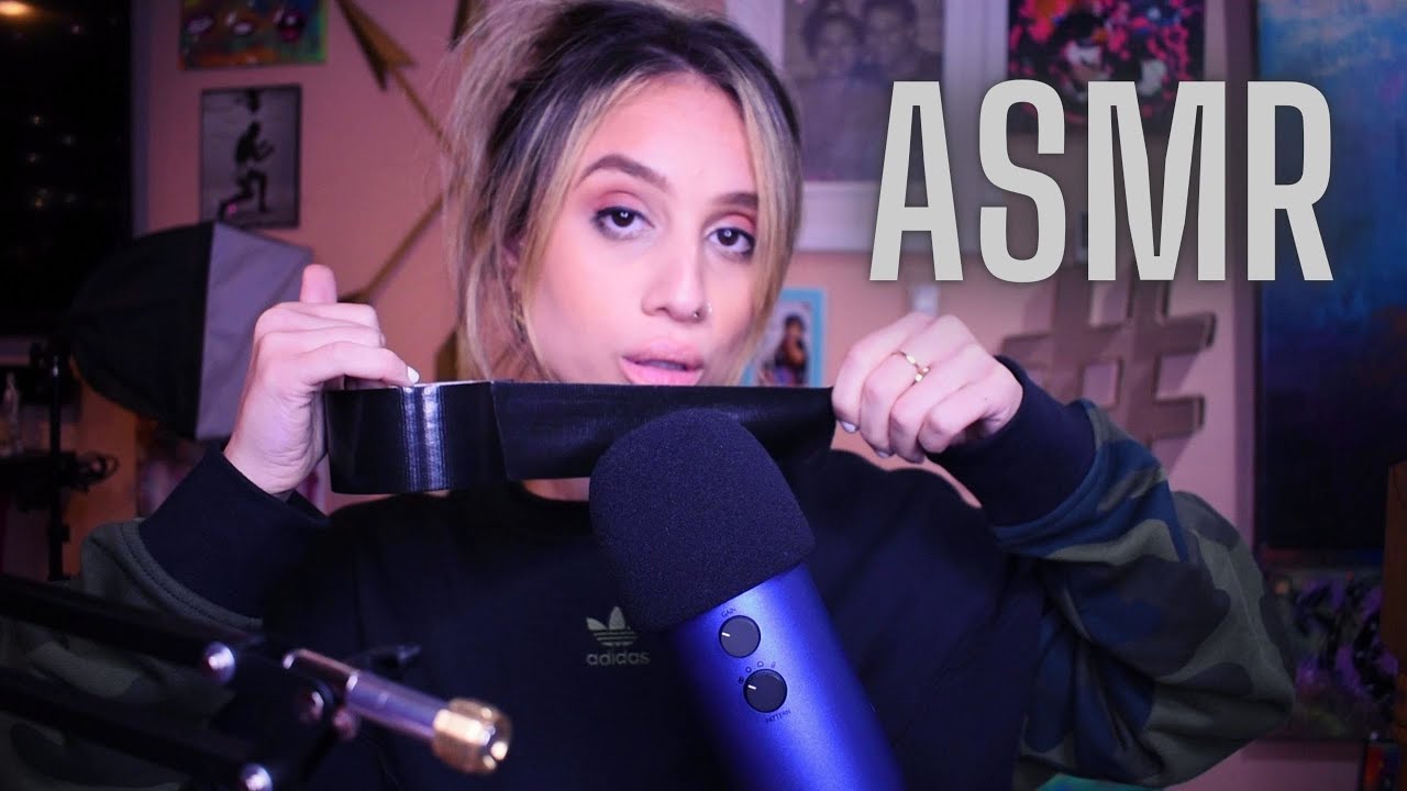 ASMR 🖤 BLACK DUCT TAPE| SHH SOUNDS| Aggressive Sticky Finger Sounds