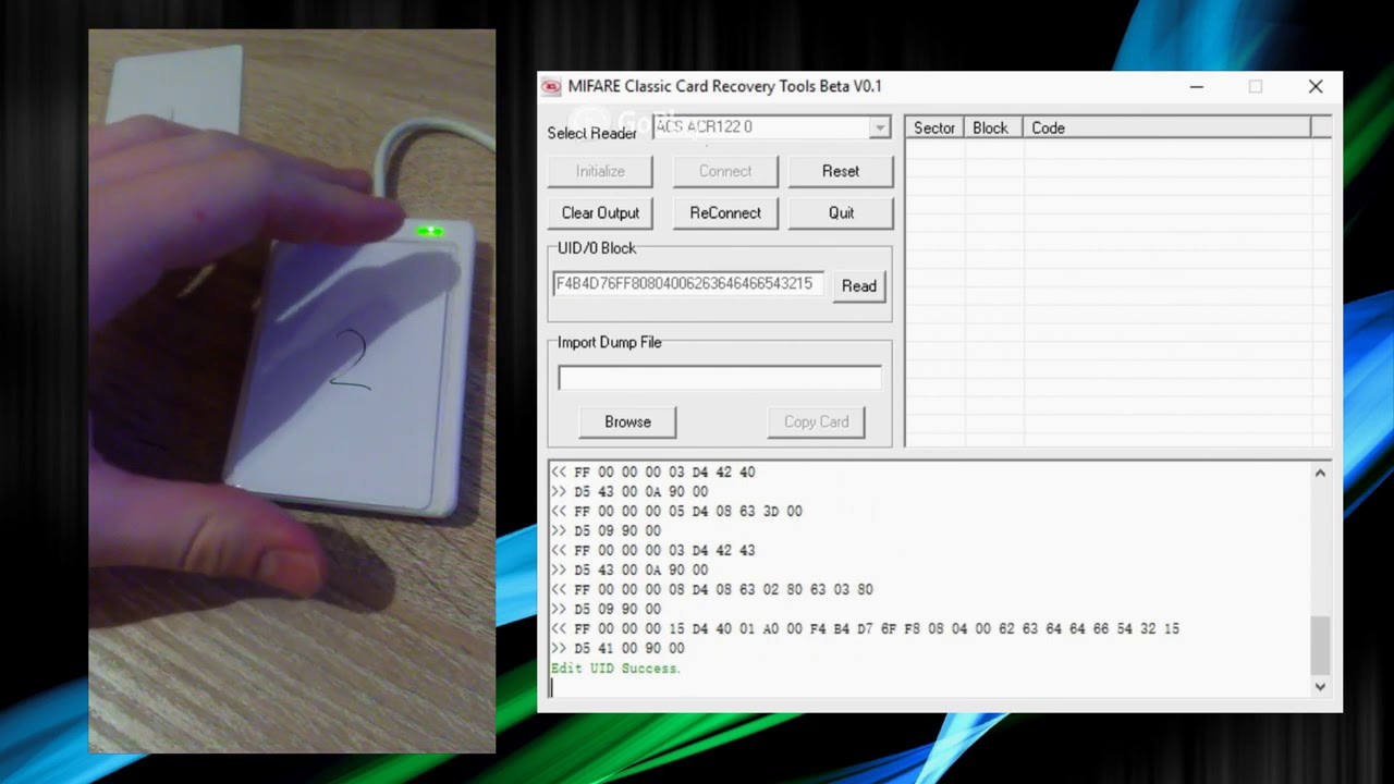 Копирование (клонирование) карт Mirafe Classic ридером ACR122u