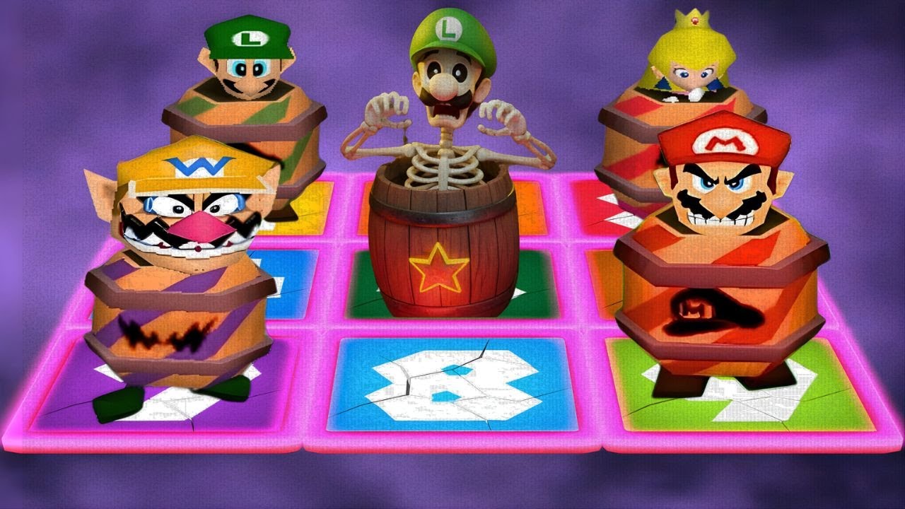 [マリオパーティシリーズ3+4のミニゲーム: マリオ Vs ルイージ Vs ピーチ Vs ワリオ (CPU最強 たつじん)]