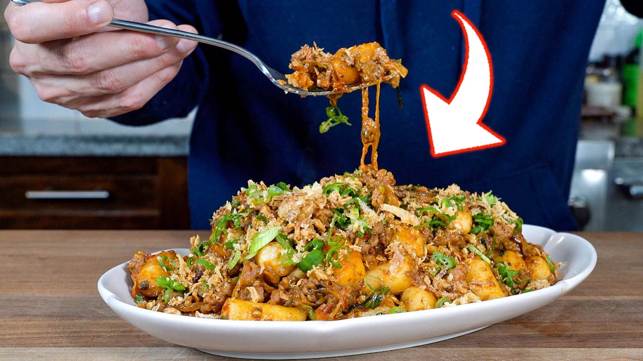 David Chang’s ADDICTING Rice Cakes with Spicy Pork