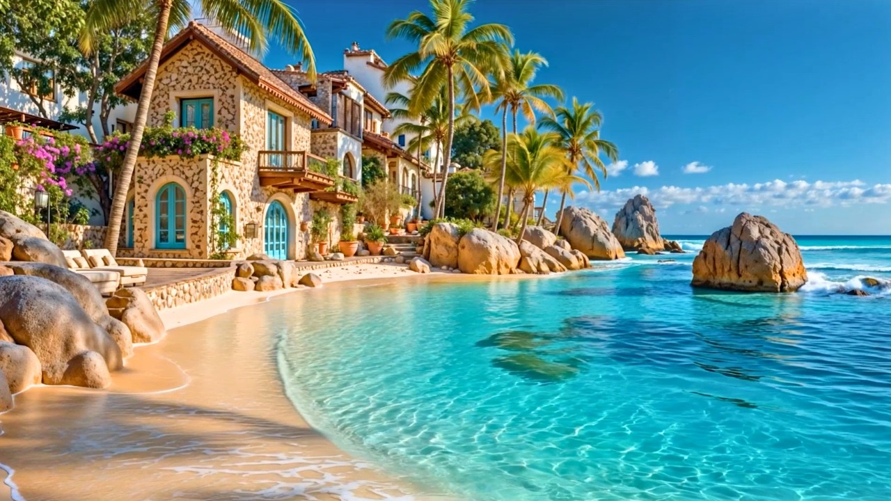 Sunny March at a Tropical Bossa Nova Beach 🌞 Relaxing Jazz by the Ocean