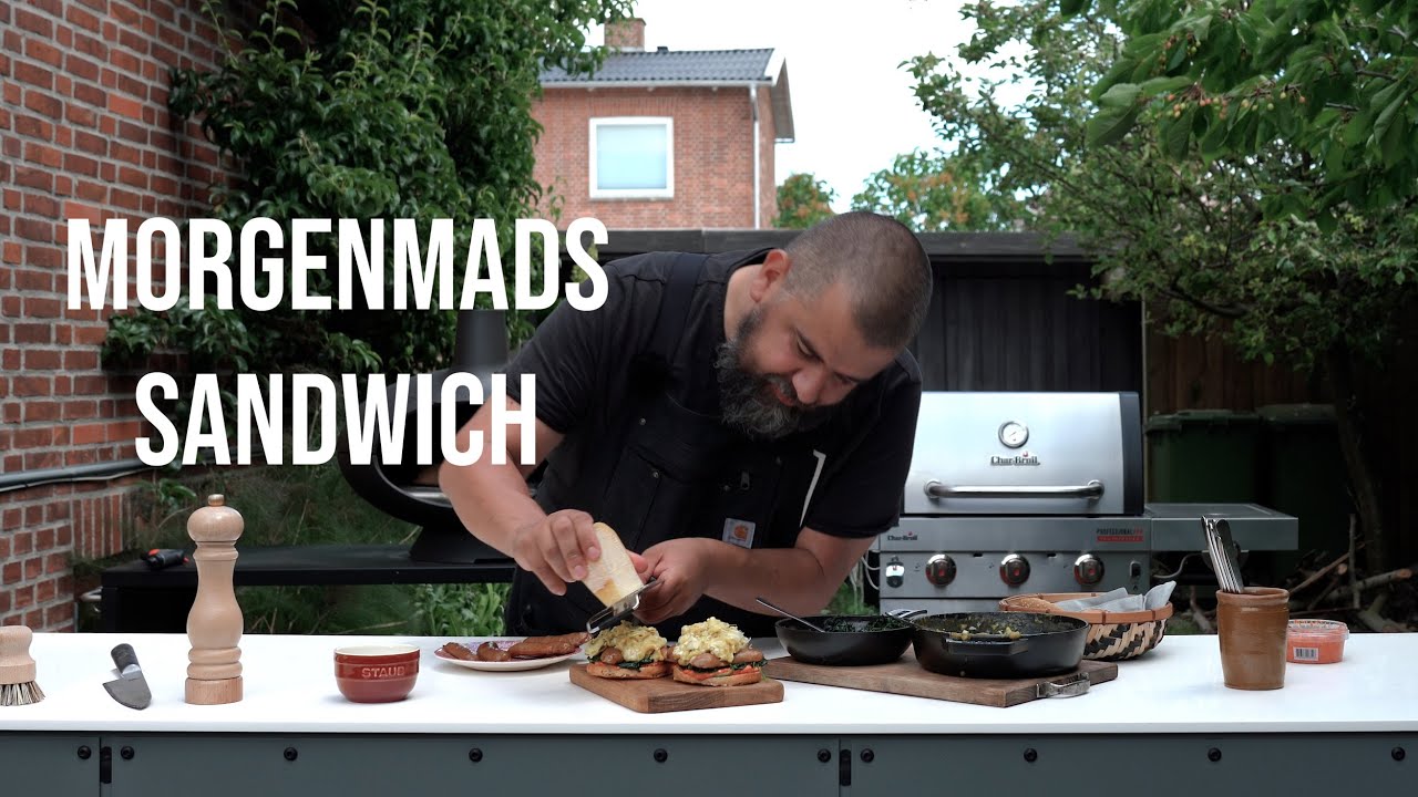 Morgenmadssandwich med ostep&oslash;lse og &aelig;g. Madetmere x Meyers