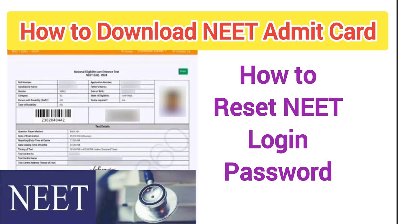 How to Download NEET Exam Admit Card and Reset login password in Tamil | NEET