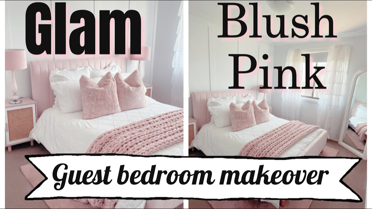 GLAM BLUSH PINK GUEST BEDROOM MAKEOVER | BLUSH PINK DECOR IDEAS | BOARD AND BATTEN WALL