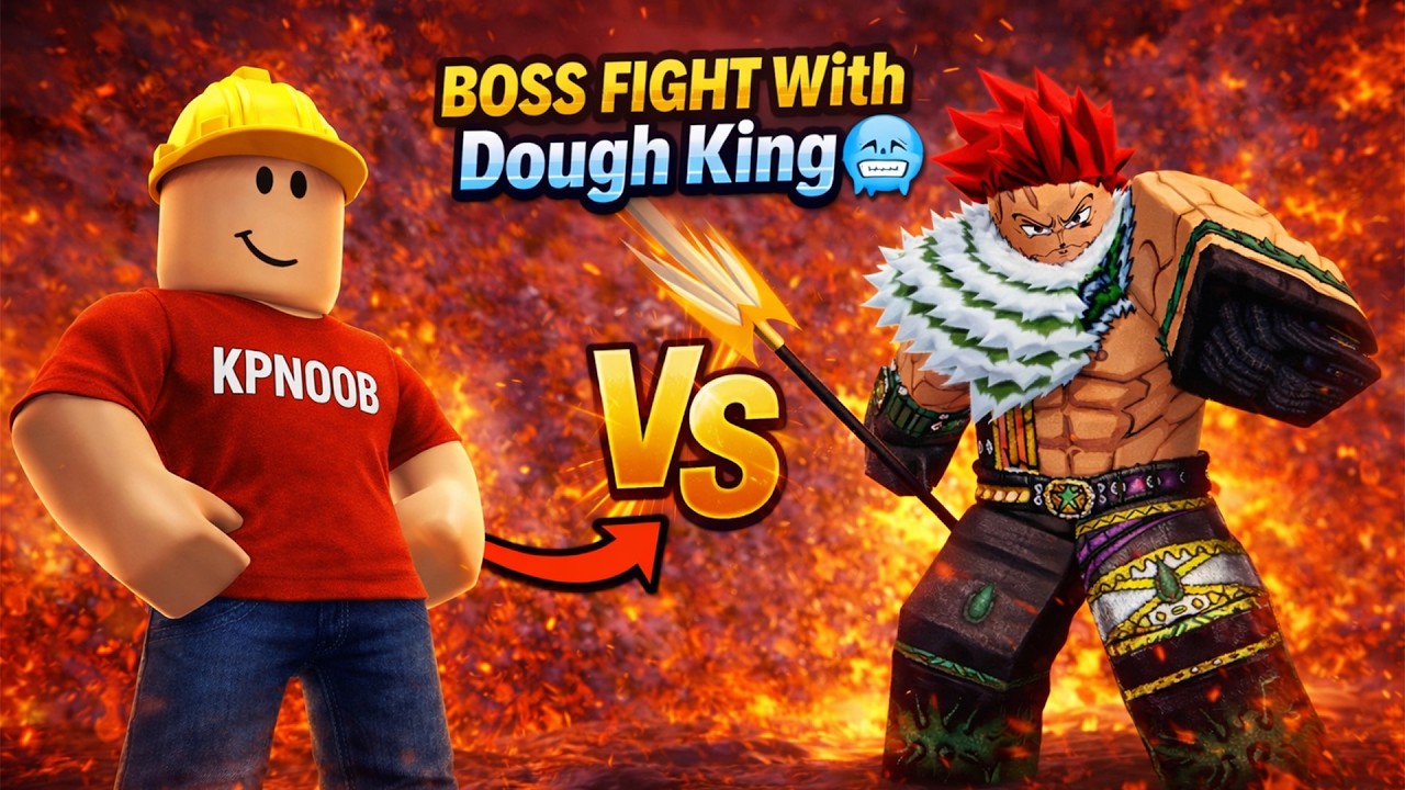Boss Fight With Dough King In Blox Fruits🥶 #roblox #bloxfruits 