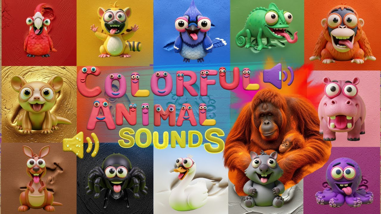 Colorful Animal Sounds Adventure! 🦘🦜 | Zoo Animal Noises & Colors! | Boing, Squawk & Chirp!