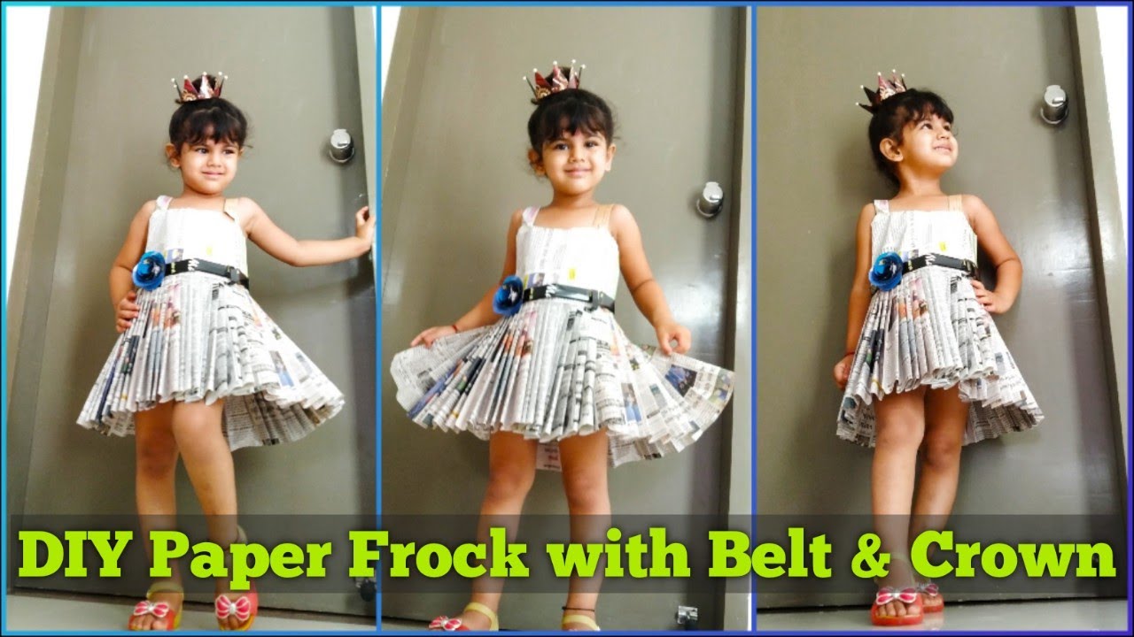 DIY |Newspaper Dress/Frock With Belt & Crown During Lockdown | Paper Dress Tutorial | Shihera [New]