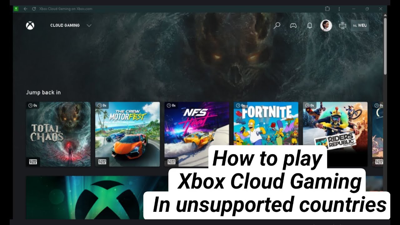 How to play Xbox Cloud Gaming In unsupported countries