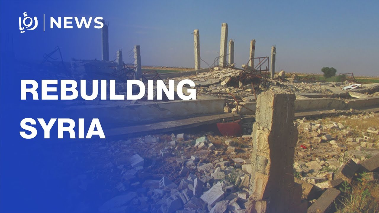 War rubble repurposed to make new bricks in northwestern Syria