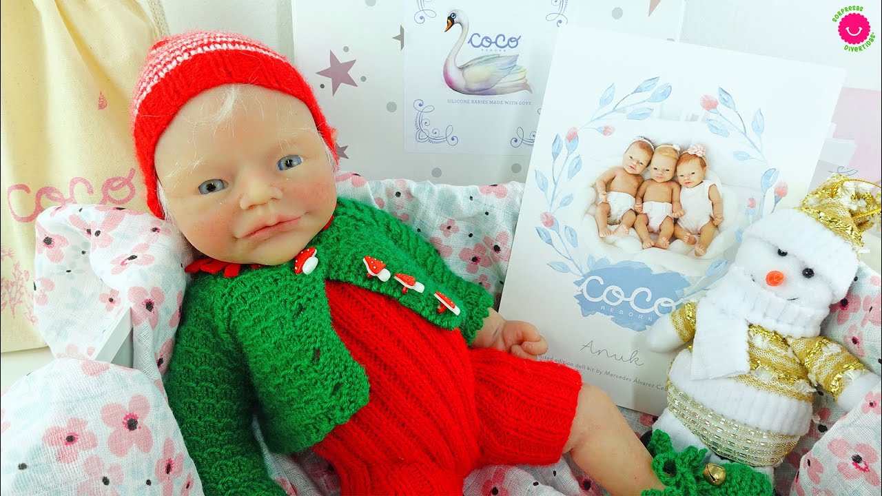 ¡¡Caja sorpresa!! Nueva ANUK Elfa de Navidad -  Bebés de silicona Coco Reborn