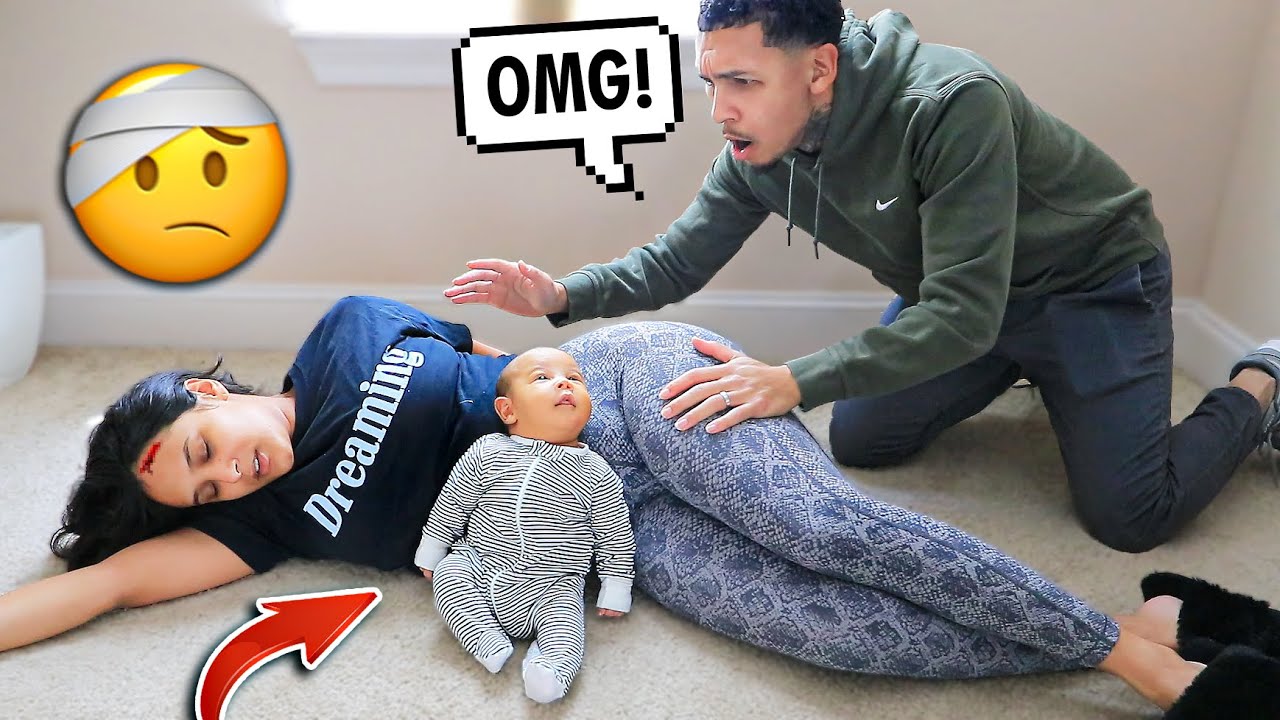 FALLING DOWN WHILE HOLDING BABY AZIR PRANK!