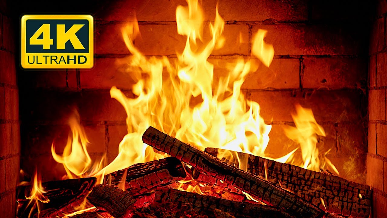 🔥 Cozy Fireplace 4K (12 HOURS). Fireplace with Crackling Fire Sounds. Crackling Fireplace 4K