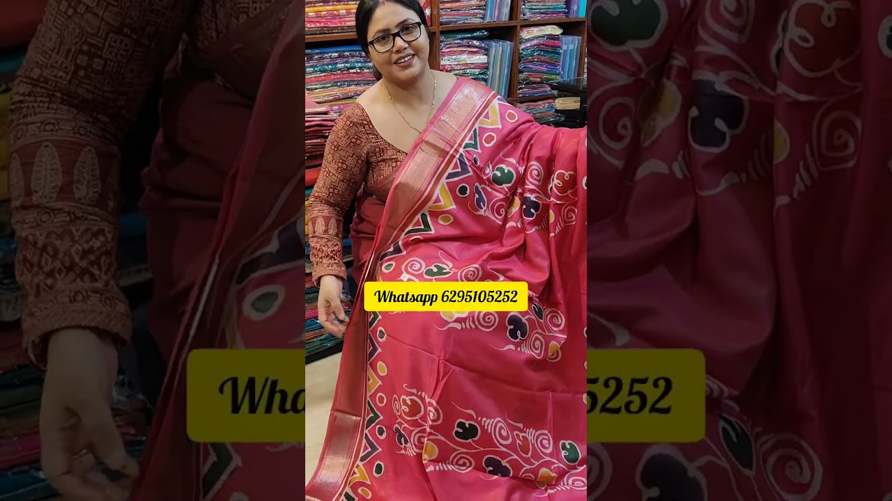 Crêpe Maheshwari Batik Hand Paint Saree | Elegant Look