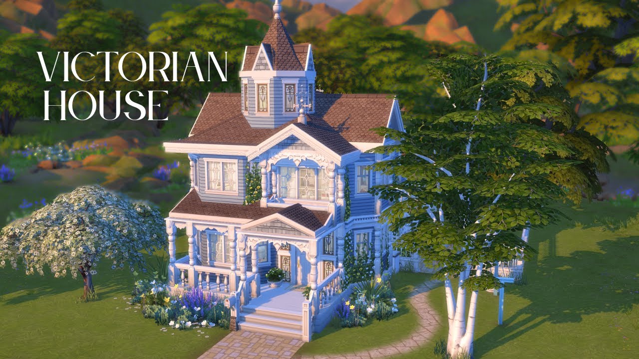 A Cozy Blue Victorian House 🩵 | The Sims 4