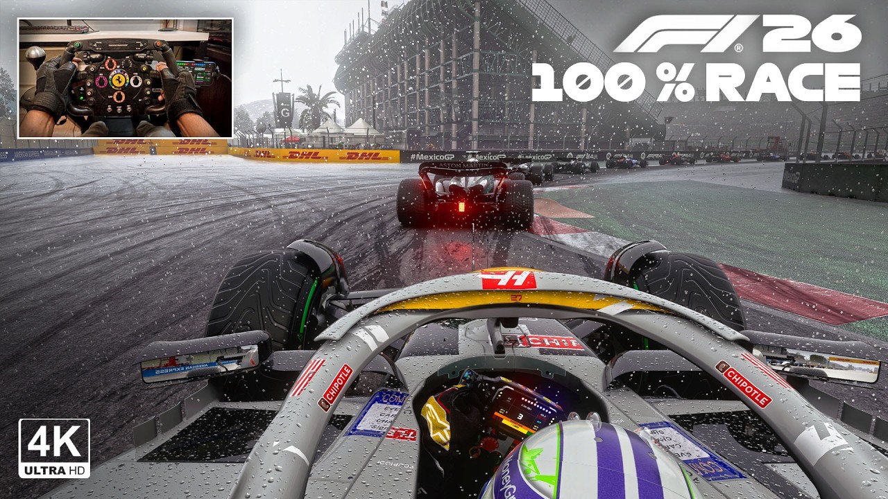 Sergio Pérez's Cadillac Andretti F1 - 2026 Mexican GP 100% Race | F1 26 MOD Steering Wheel Gameplay