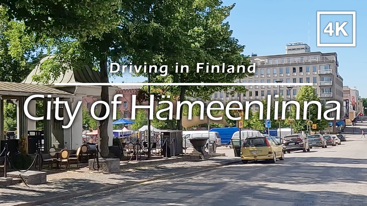 Driving in Hämeenlinna city center and neighbourhood area, Finland - 4K