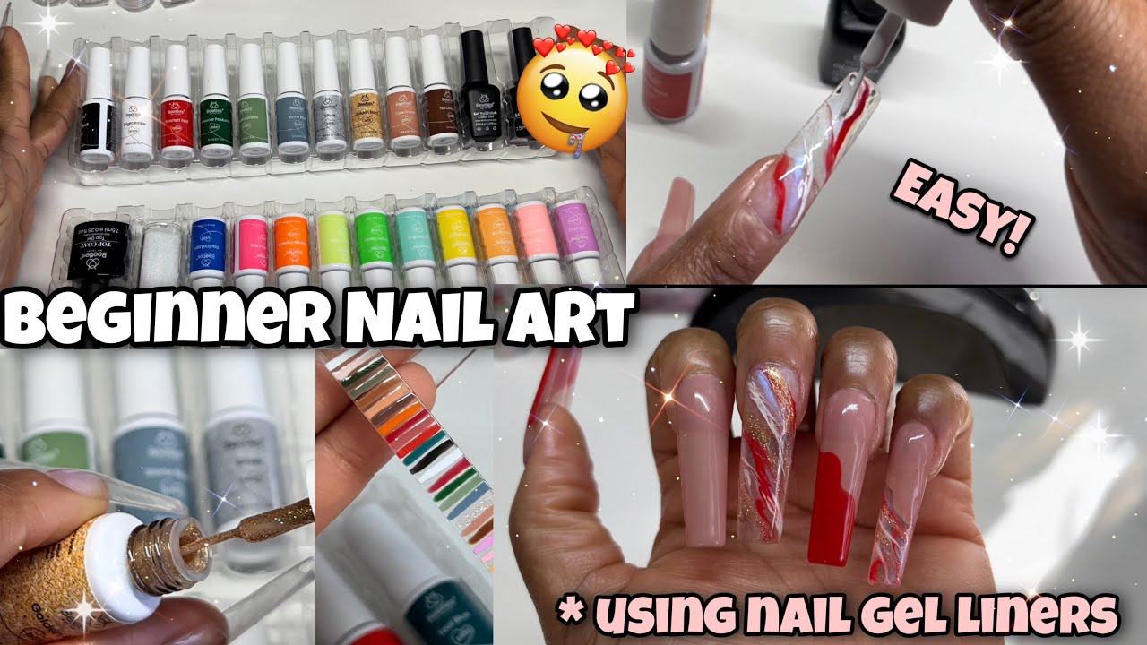 GEL NAIL ART WITH GEL LINERS | *REVIEW* BEETLES GEL POLISH - INSPIRATION MUSE GEL LINER 20 COLORS