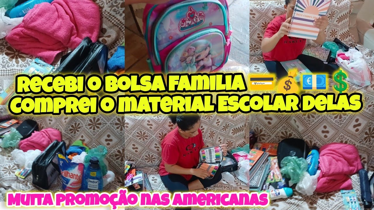 RECEBI MEU BOLSA FAMÍLIA E COMPREI O MATERIAL ESCOLAR DAS MINHAS FILHAS 