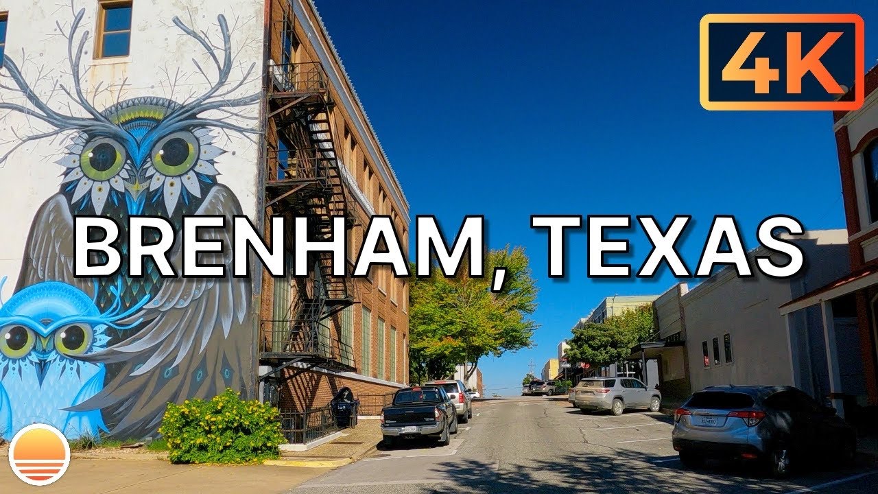 Brenham, Texas in Washington County, Texas. An UltraHD 4K Real Time Driving Tour.