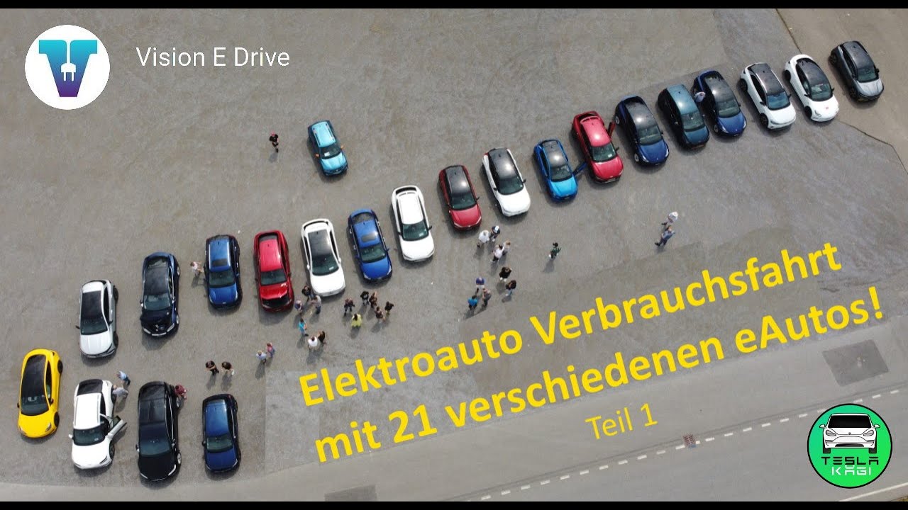 Elektroauto Verbrauchsfahrt von @VisionEDrive  mit Tesla K&auml;gi | 21 Elektroautos im Test (Teil 1)