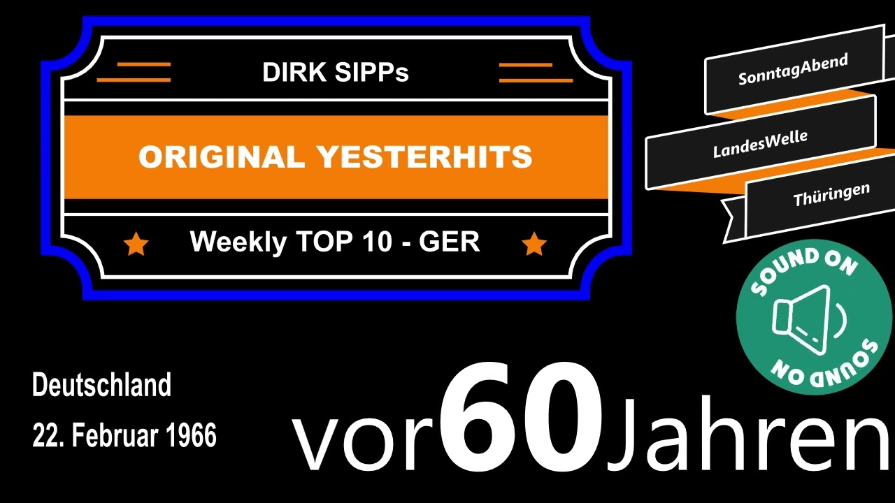 Yesterhits Weekly Top Ten Germany vor 60 Jahren