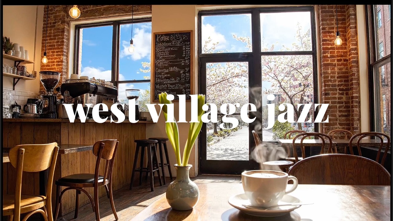 West Village Coffee Shop Ambience ☕ Lo-Fi Jazz for Studying & Focus | Spring NYC