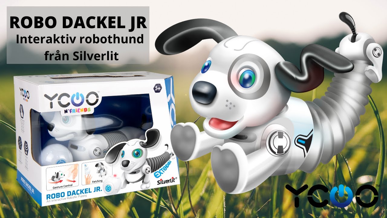 Sillverlit Robo Dackel JR - rolig robothund f&ouml;r barn med en massa s&ouml;ta funktioner