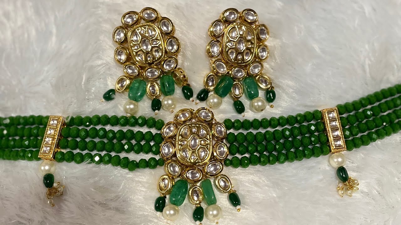 how to make jewellery at home I Tutorial I #DIY #Kundan #indianjwellery I necklace making at home