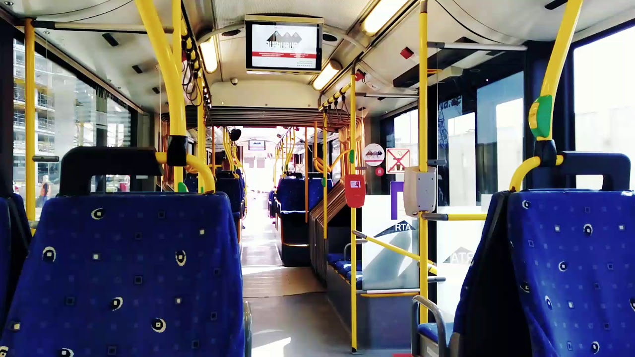 RTA Dubai public transportation , Articulated Bus inside .