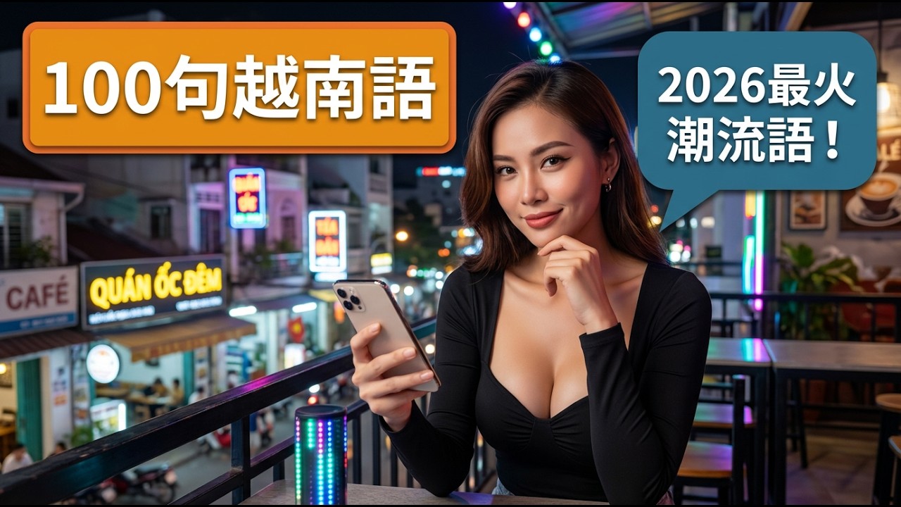 100句越南語｜2026最新流行語・實用口語表達・日常聊天必學｜快慢速度學習｜睡覺也能學越南語！
