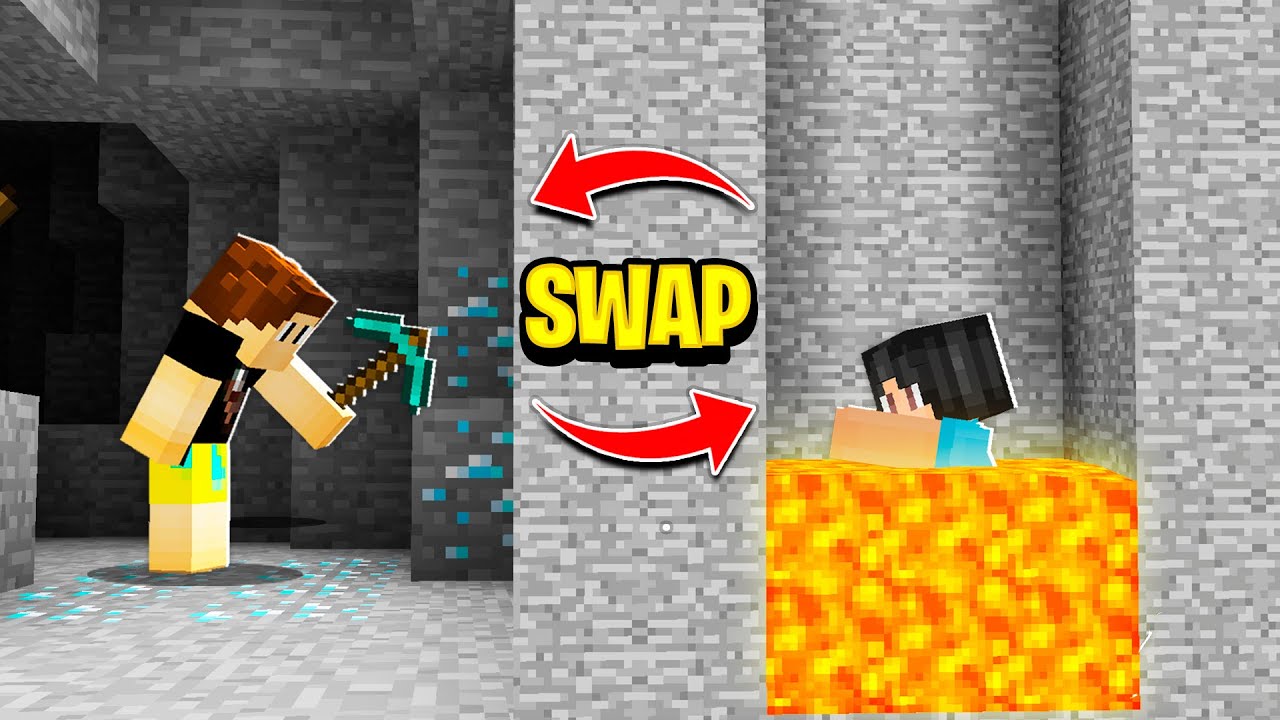 Minecraft But We RANDOMLY SWAP Positions!