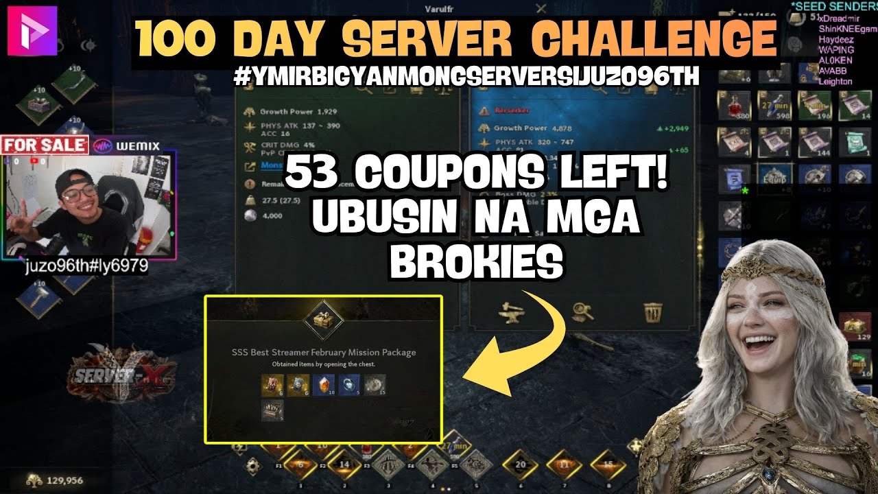 DAY 10 OF 100TH LIVE CHALLENGE UNTIL LEGEND OF YMIR WILL GIVE ME A SERVER!
