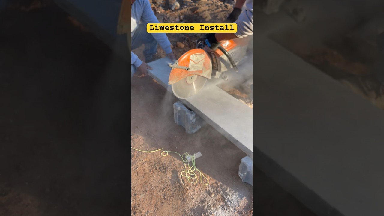 How to install a limestone tread #masonry #limestone #construction #built #diy #howto #shorts