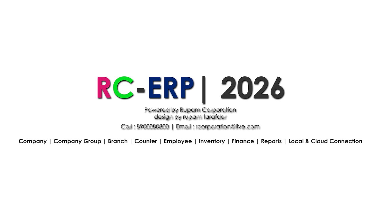RC-ERP | 2026 Inventory Desktop Software 99+GST/Month No Hidden Cost.