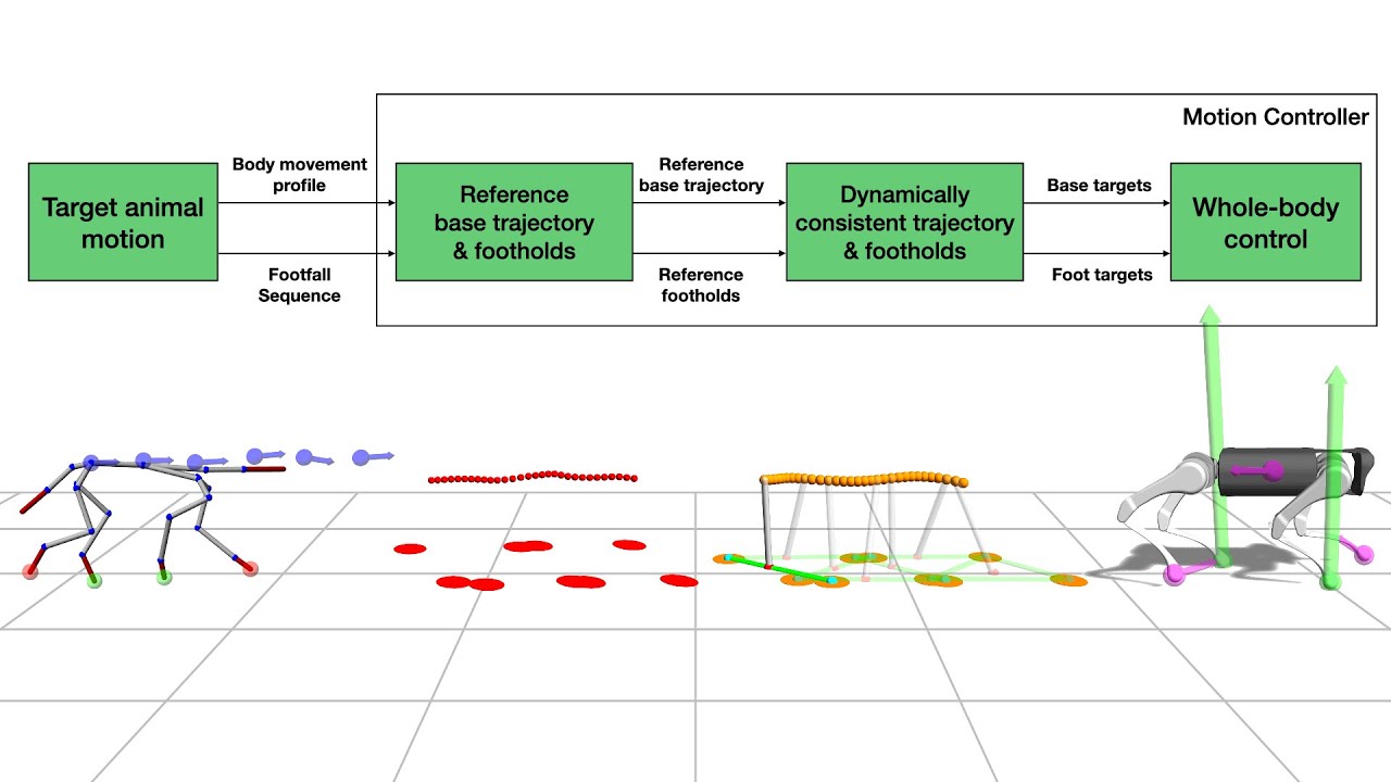 Animal Motions on Legged Robots Using Nonlinear Model Predictive Control - IROS 2022 Presentation