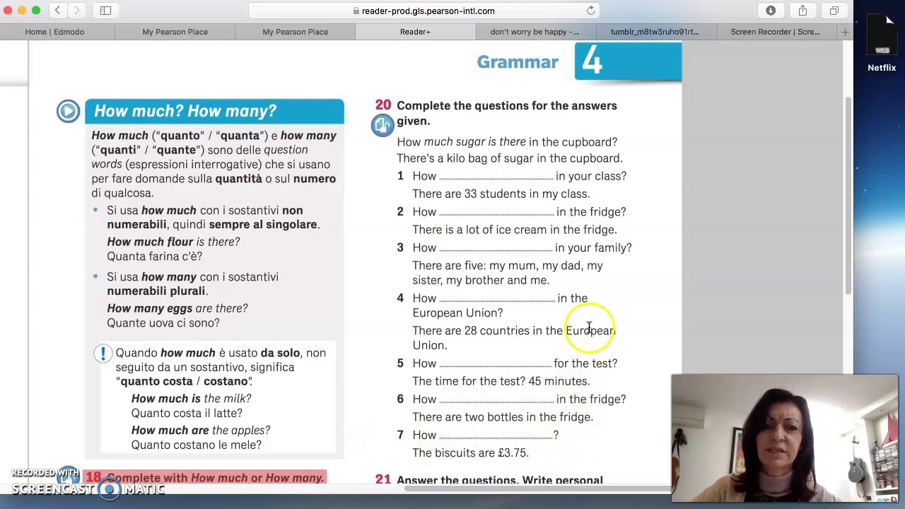 Unit 4: How much/many? A lot of, much, many; Listening