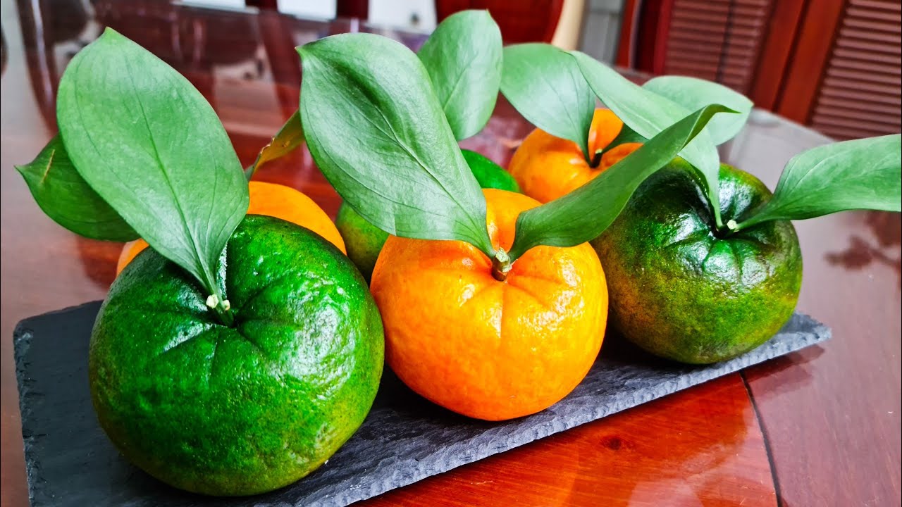 B&aacute;nh Bao Quả Cam ( Qu&yacute;t ) - Nh&acirc;n Trứng Sữa ( CaD&eacute; ) dễ l&agrave;m , tạo h&igrave;nh như thật .